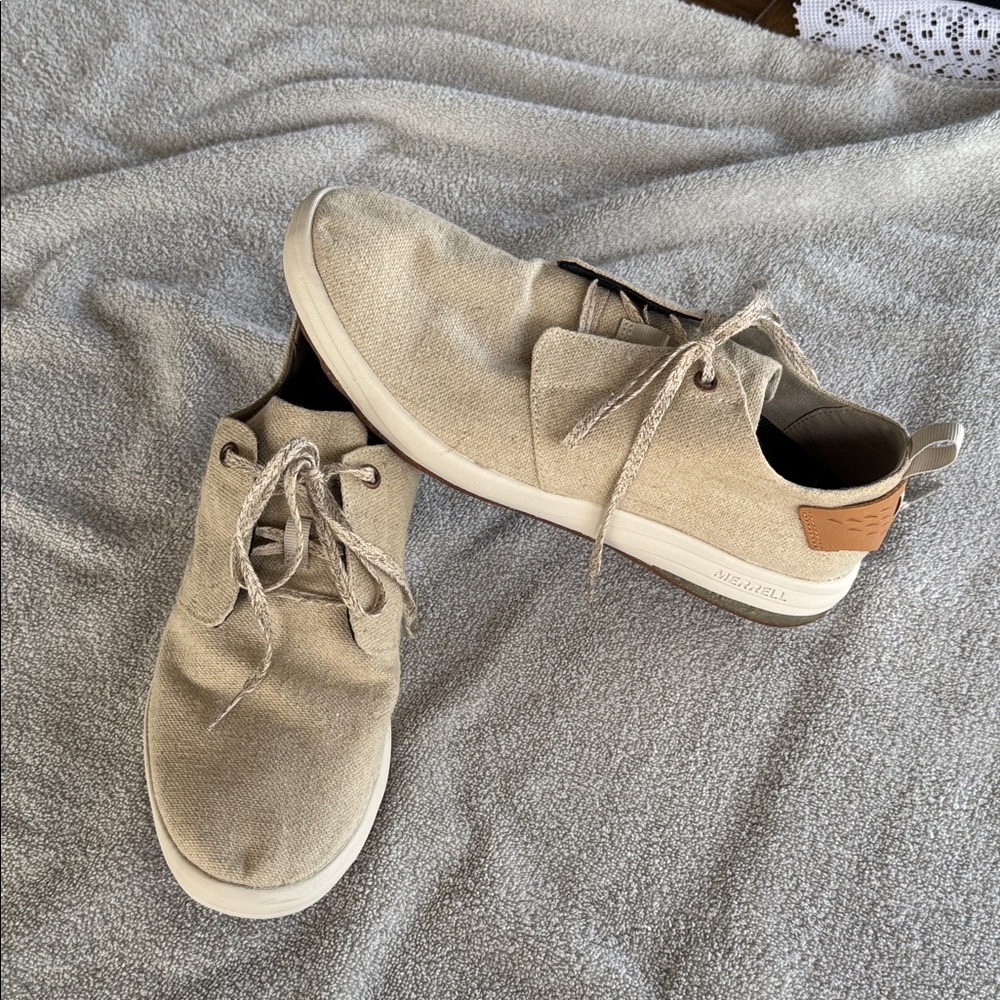 Merrell Women’s Gridway‎ moccasin shoes women’s size 9.5 natural canvas Sneakers